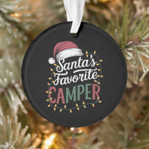 Camping Christmas Santa's Favourite Camper Gift Ornament