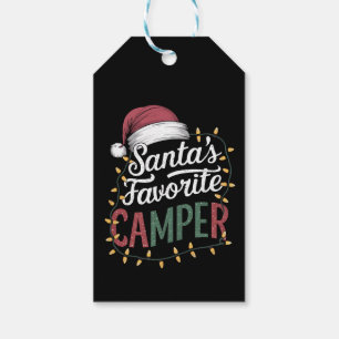 Camping Christmas Santa's Favourite Camper Gift Tags