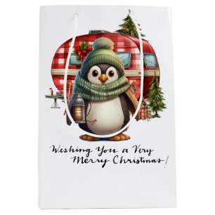 Camping Christmas Themed Camper  Medium Gift Bag