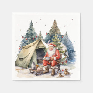 Camping Christmas themed for camper Napkin