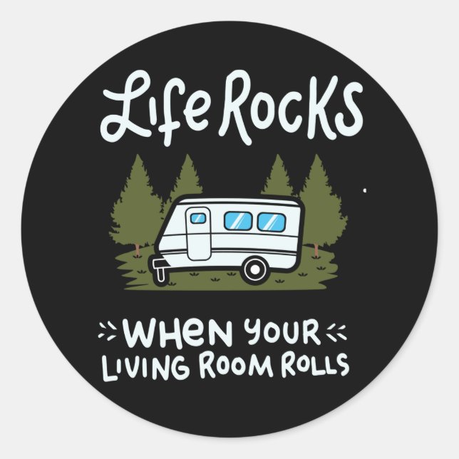 Camping Classic Round Sticker (Front)
