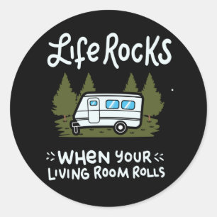 Camping Classic Round Sticker