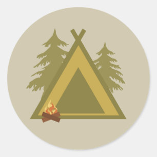 Camping Classic Round Sticker