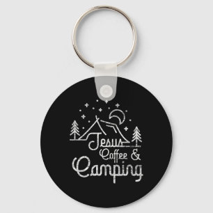 Camping Coffee Camper Camp Lover Christian Jesus Key Ring