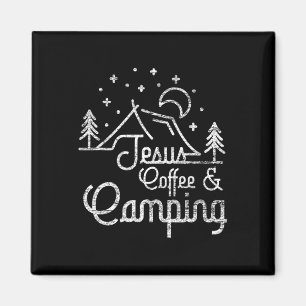 Camping Coffee Camper Camp Lover Christian Jesus Magnet