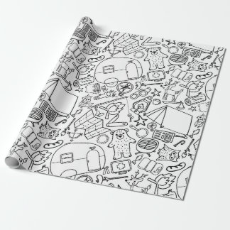 Camping Colour Me Wrapping Paper
