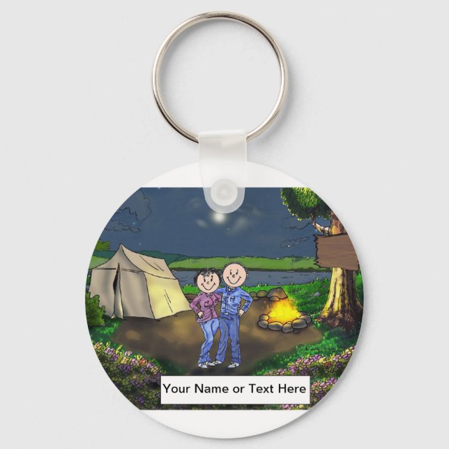 Camping Couple  Key Ring (Front)