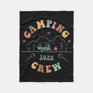 Camping Crew 2025 Camping Trip 2025 Matching Crew Fleece Blanket
