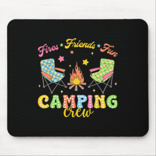 Camping Crew Family Friends Girls Kids Summer Vibe Mouse Pad
