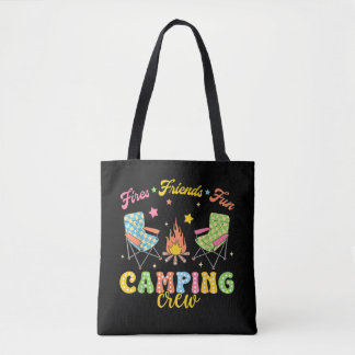 Camping Crew Family Friends Girls Kids Summer Vibe Tote Bag