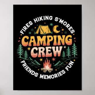 Camping Crew Family Matching Group Friends Men Wom Poster