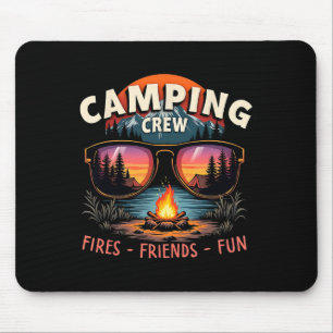 Camping Crew Fires Friends Fun Vacation Summer Mouse Pad