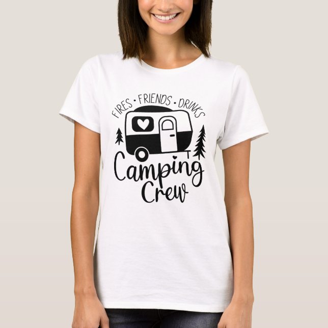 Camping Crew Fries Friends Drinks T-Shirt (Front)