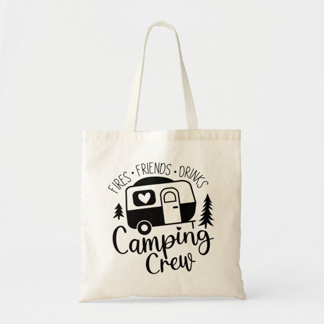 Camping Crew Fries Friends Drinks Tote Bag (Front)