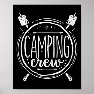 Camping Crew Group Matching Tee Hiking Family Vaca Poster