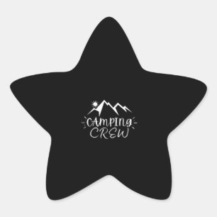 Camping Crew Hiking Gift Happy Camper Nature Lover Star Sticker
