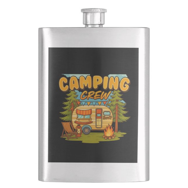 Camping Crew Hip Flask (Front)