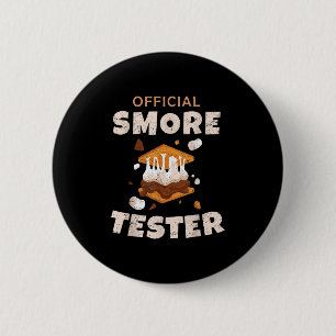 Camping Crew Official Smore Tester Marshmallows Sm 6 Cm Round Badge