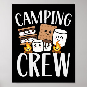 Camping Crew Smore Campfire Group Squad Team Kids  Poster