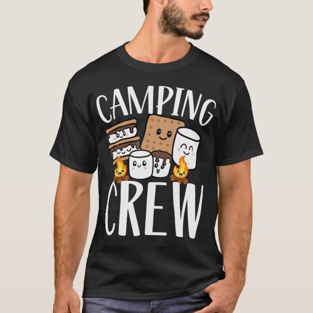 Camping Crew Smore Campfire Group Squad Team T-Shirt (Front)