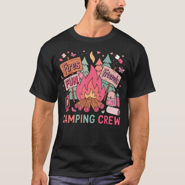 Camping Crew Smore Campfire Group Squad Team T-Shirt (Front)