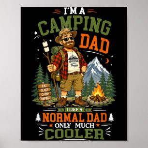 Camping dad adventure is therapy camper father poster