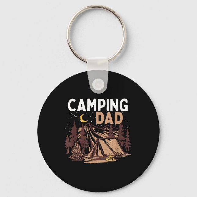 Camping Dad Camper Happy Fathers Day Campfire Men  Key Ring (Front)