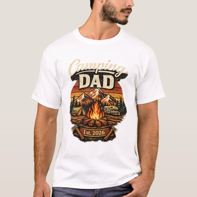 Camping Dad Est. 2026 Personalised T-Shirt (Front)