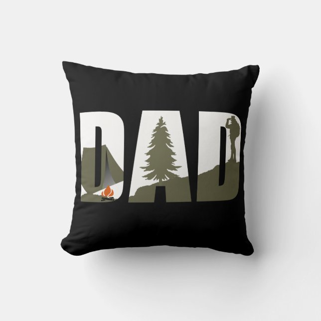 Camping Dad Hiker gift Cushion (Front)