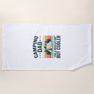 Camping Dad Vintage Retro Outdoor Vector Shirt Des Beach Towel
