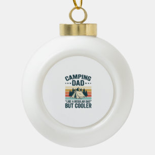 Camping Dad Vintage Retro Outdoor Vector Shirt Des Ceramic Ball Christmas Ornament