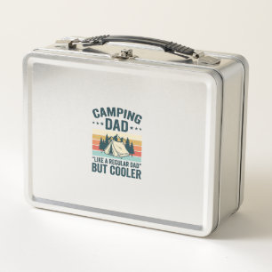 Camping Dad Vintage Retro Outdoor Vector Shirt Des Metal Lunch Box