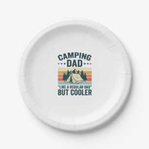 Camping Dad Vintage Retro Outdoor Vector Shirt Des Paper Plate