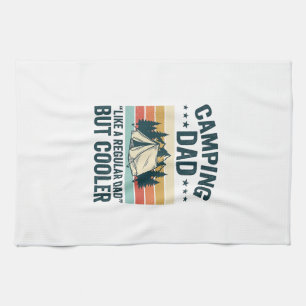 Camping Dad Vintage Retro Outdoor Vector Shirt Des Tea Towel