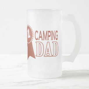Camping Dad's Father's Day Glass Beer Mug