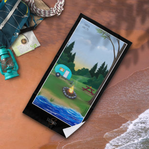 Camping Day Beach Towel