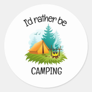 Camping Design  Classic Round Sticker