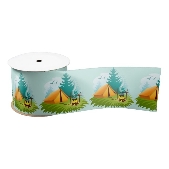 Camping Design Ribbon Satin Ribbon (Spool)