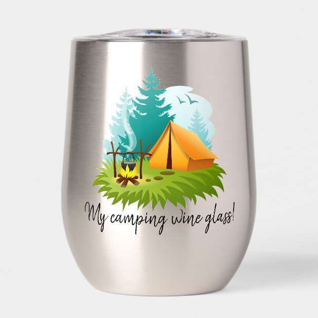 Camping Design Thermal Wine Tumbler (Front)