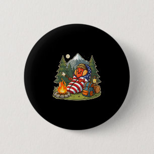 Camping dog funny camping hotdog sausage camper  6 cm round badge