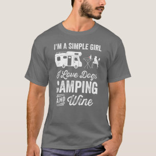Camping Dog Lover Girl Camper Gift For Women retro T-Shirt