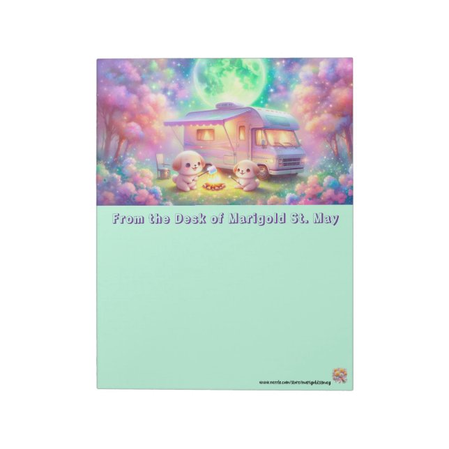 Camping Dogs with Smores Notepad (Rotated)