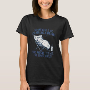 Camping Drinking Cat Lazy Summer Vacation Relax T-Shirt