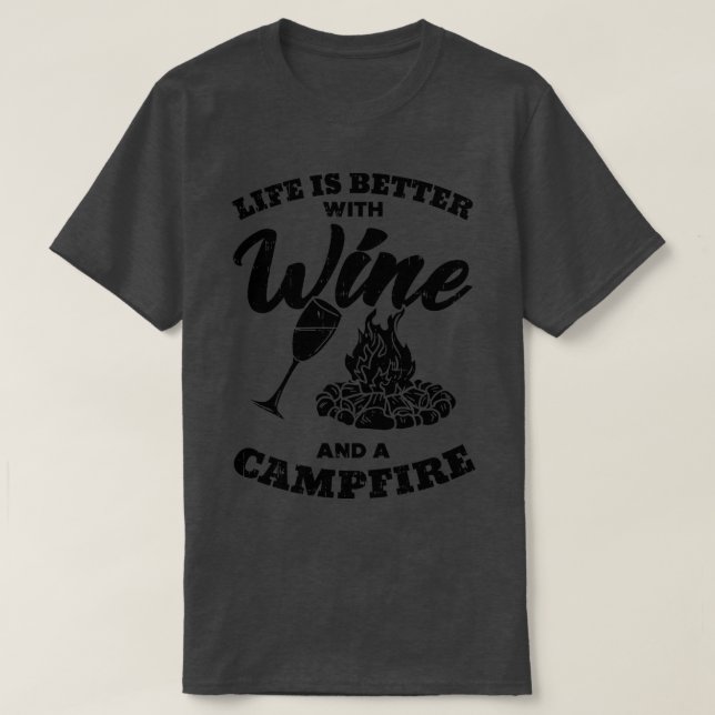 Camping Drinking Wine 4 T-Shirt (Design Front)