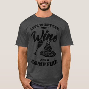Camping Drinking Wine 4 T-Shirt