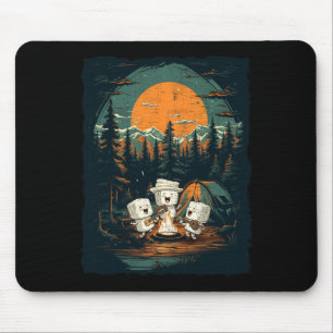 Camping Fall Vibes Retro Autumn Women Men Kids Mouse Pad