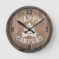 Camping Family Happy Campers Rustic Vintage Wood