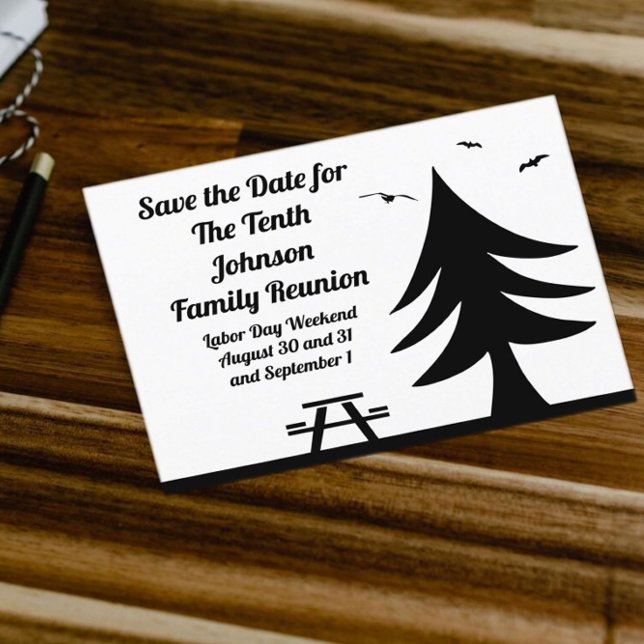 Camping Family Reunion Pine Tree Picnic Graphic Invitation Postcard (Creator Uploaded)