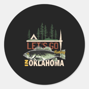 Camping Fishing In Oklahoma - Nature Oklahoma Fish Classic Round Sticker