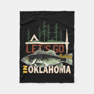 Camping Fishing In Oklahoma - Nature Oklahoma Fish Fleece Blanket